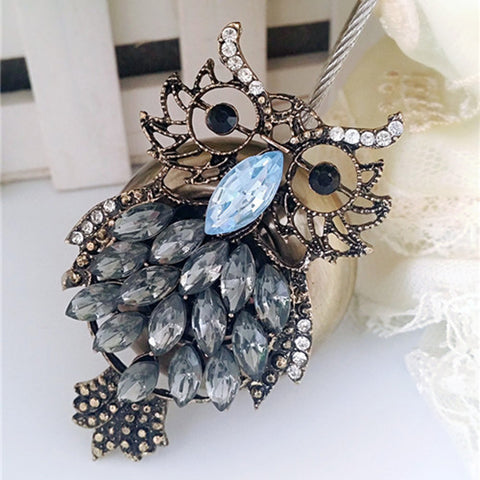 Owl Rhinestones Magnet Curtain Clip