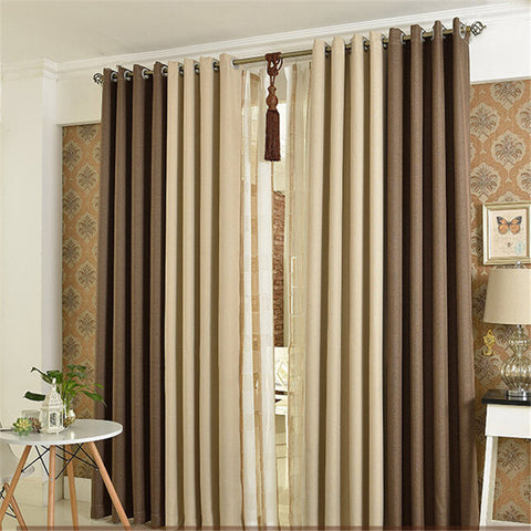 Creamy Brown Cotton  Curtains