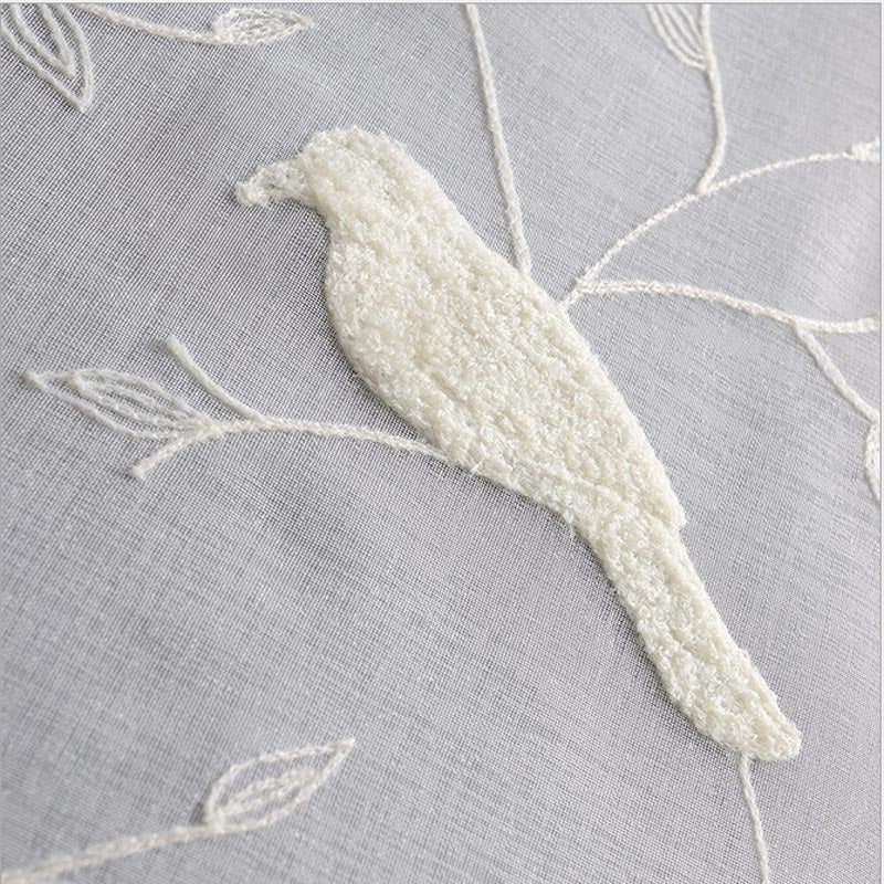 Simple Embroidered Bird Curtains