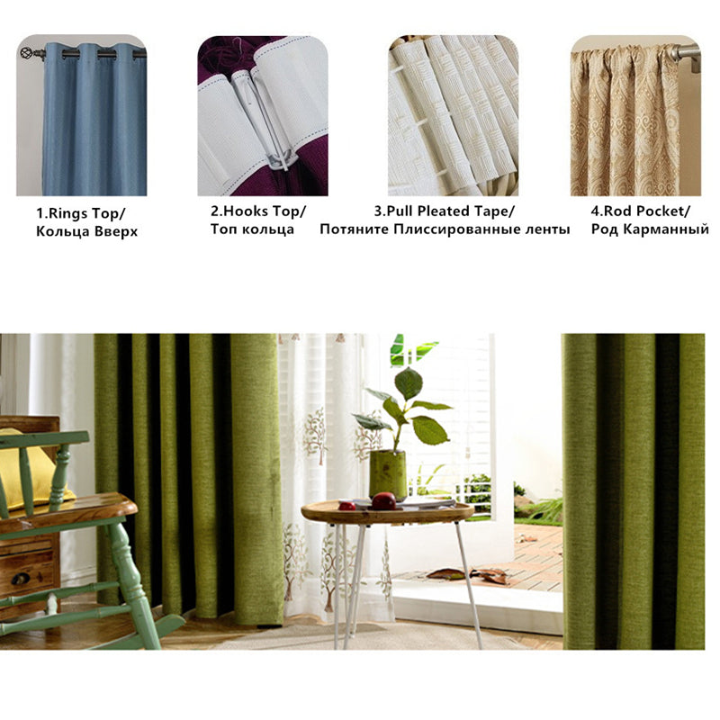 Modern Green Window Curtains
