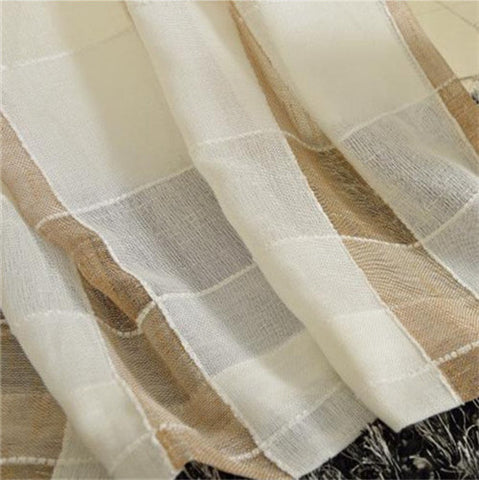 Creamy Brown Cotton  Curtains