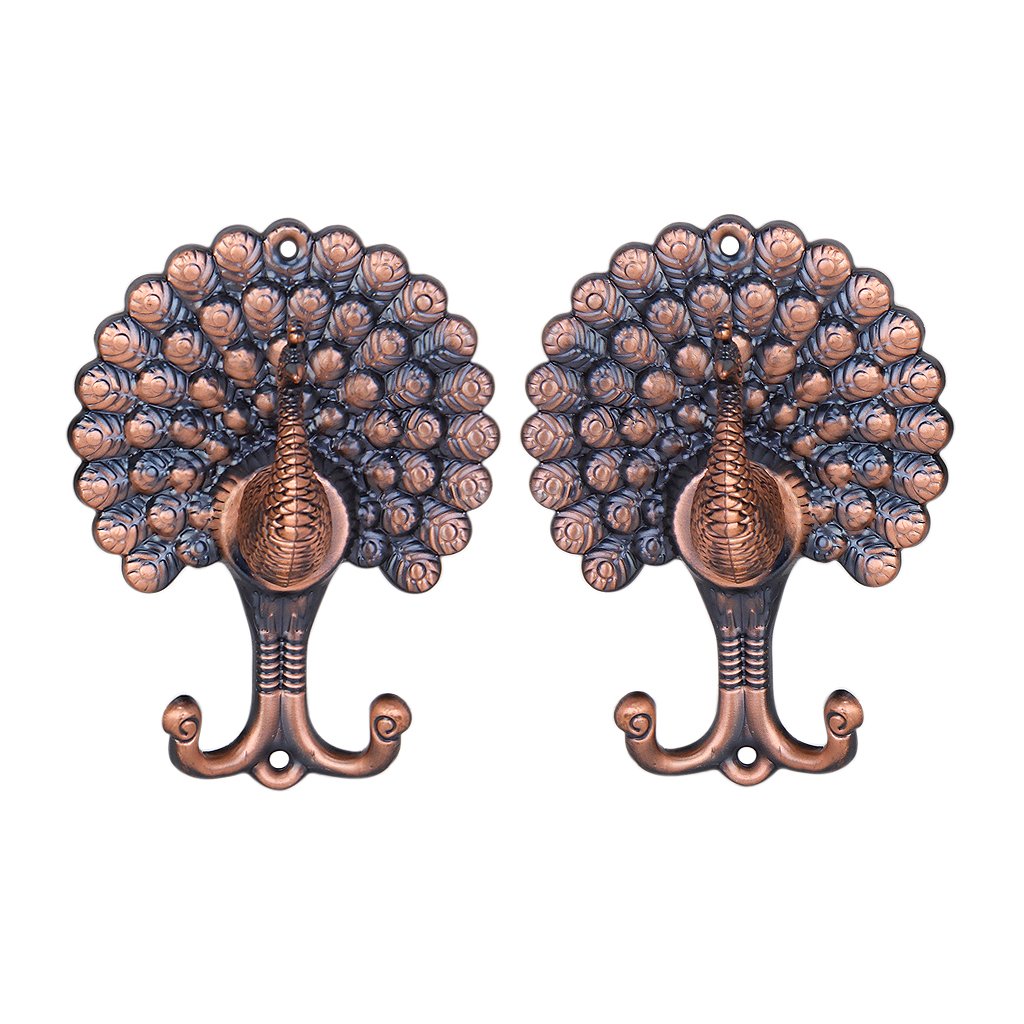 Vintage Peacock-Pattern Rod Brackets