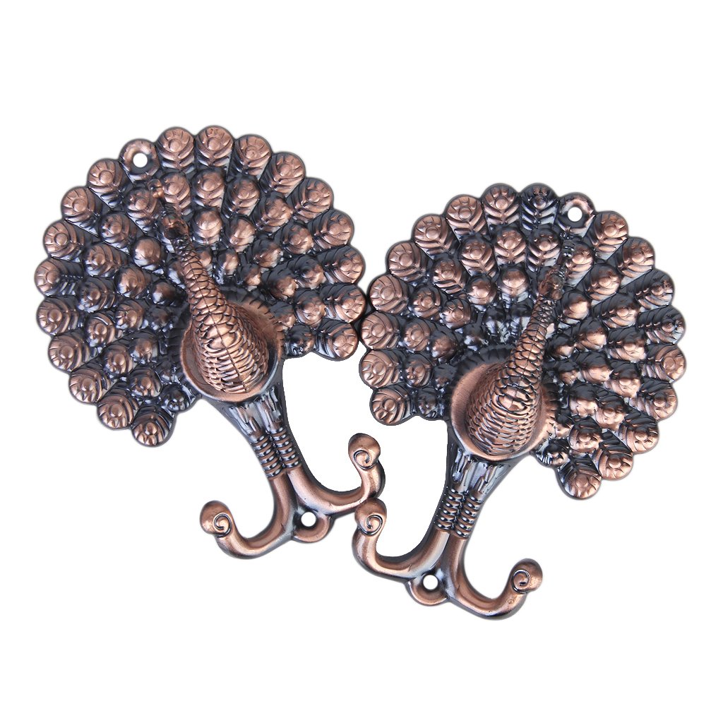 Vintage Peacock-Pattern Rod Brackets