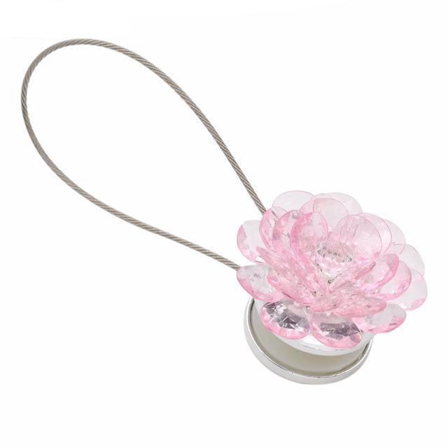 Crystal Flower Curtain Clip