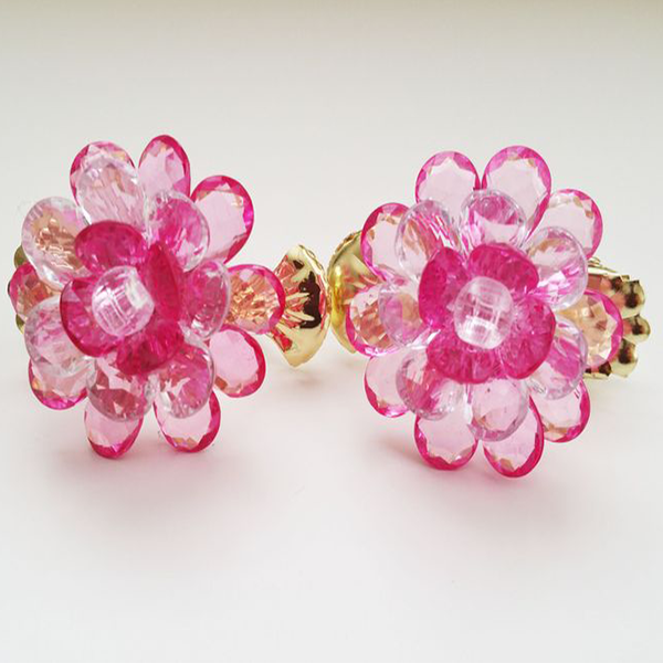 Crystal Flower Curtain Clip